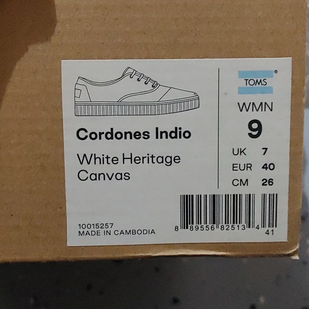 TOMS Women cordones indio Lace up Sneakers White size US 9 - Picture 4 of 4
